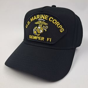 U.S. Marine Corps Semper Fi Patch Hat Black Cap Cotton